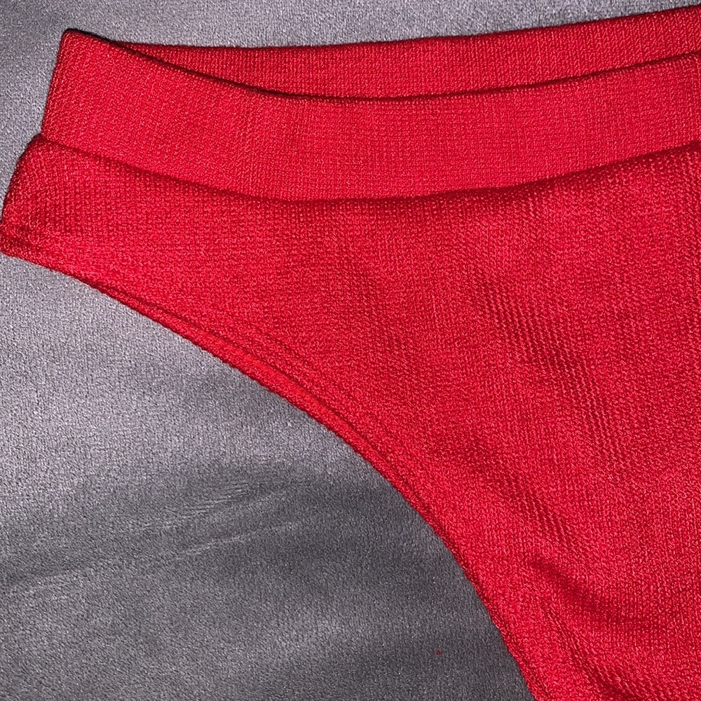 Red Triangular High Waist Bikini - Picture 9 of 10